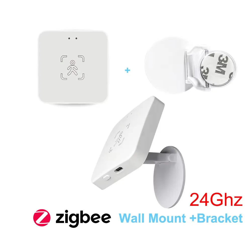 Zigbee/WiFi Tuya Human Presence Sensor 24G MmWave Radar Detection Luminance/Distance Detection For Z2M Support Home Assistant