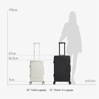 OIWAS Luggage Aluminum Alloy Frame Quiet Wheels TSA Lock PC Material Silent Rolling Suitcase Durable Travel Bag