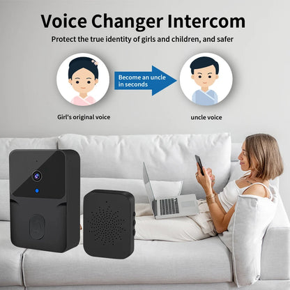 TNCE Tuya WiFi Video Doorbell Wireless HD Camera PIR Motion Detection IR Alarm Security Smart Home Door Bell WiFi Intercom