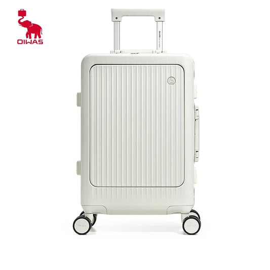 OIWAS Luggage Aluminum Alloy Frame Quiet Wheels TSA Lock PC Material Silent Rolling Suitcase Durable Travel Bag