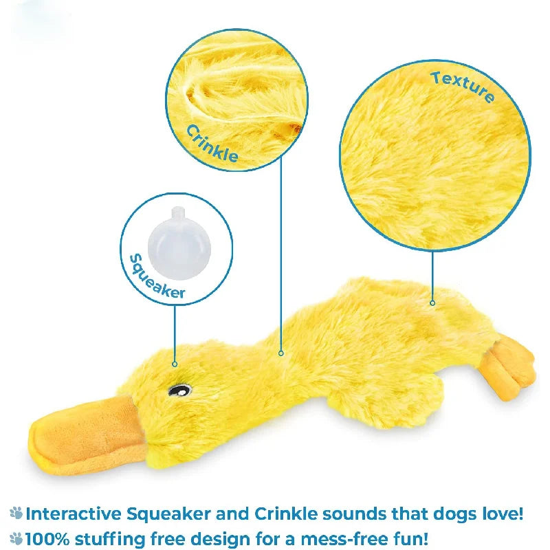 Interactive Yellow Duck Dog Plush Toy