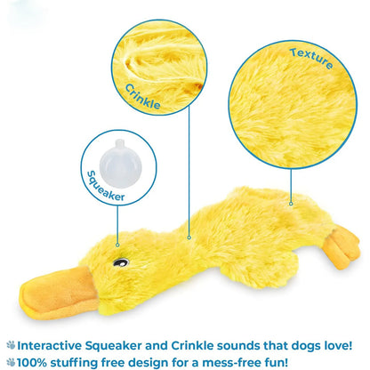 Interactive Yellow Duck Dog Plush Toy