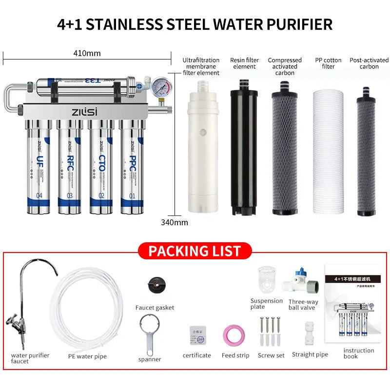 ZILISI AquaVital 5X Ultrafiltrationr Direct Drinking Water Purifier