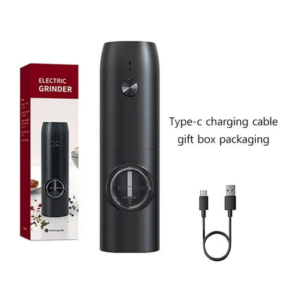 Electric Salt and Pepper Grinder Set of 2, Automatic Pepper Mill,USB Rechargeable, Adjustable Coarseness, One-handed Operation