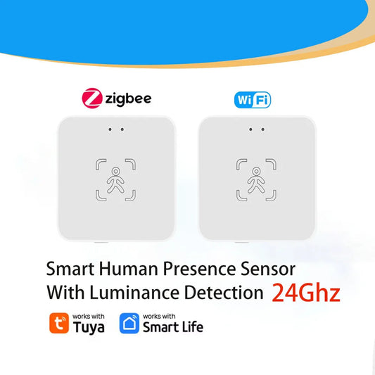 Zigbee/WiFi Tuya Human Presence Sensor 24G MmWave Radar Detection Luminance/Distance Detection For Z2M Support Home Assistant