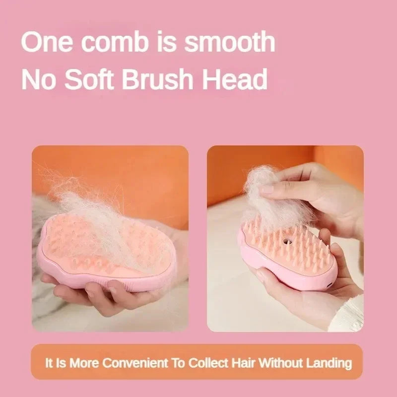 3-in-1 Electric Steam Pet Brush