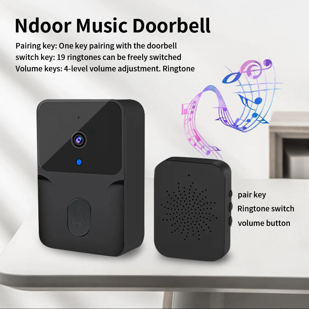 TNCE Tuya WiFi Video Doorbell Wireless HD Camera PIR Motion Detection IR Alarm Security Smart Home Door Bell WiFi Intercom