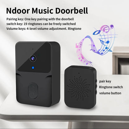 TNCE Tuya WiFi Video Doorbell Wireless HD Camera PIR Motion Detection IR Alarm Security Smart Home Door Bell WiFi Intercom