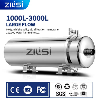ZILISI PureMax Pro Stainless Steel Mineral Water System Filter Whole House 1000-3000L