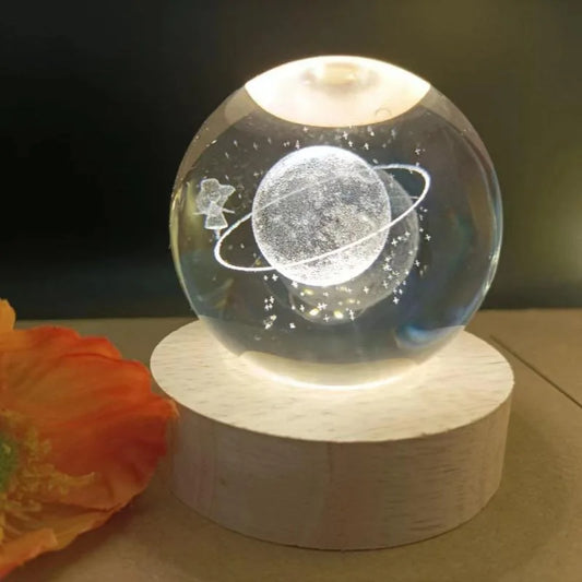3D Crystal Solar System Night Light