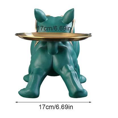 30cm Home Decor Bulldog Figurine Dog Statue Storage Box Animal Ornament Resin Craft Art Sculpture Figurine Home Puppy Sculpture