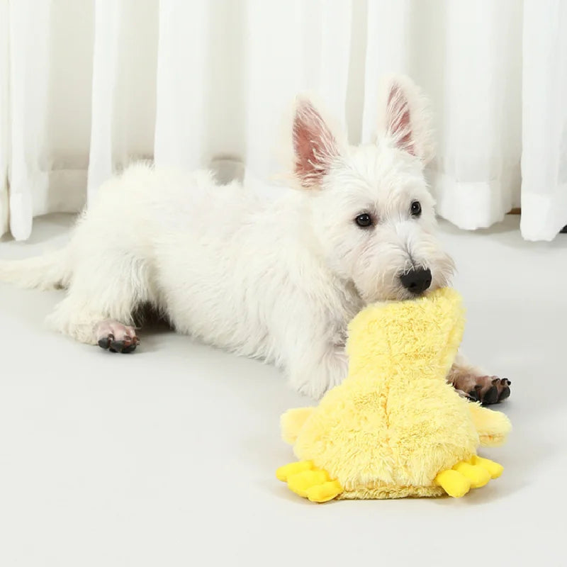 Interactive Yellow Duck Dog Plush Toy