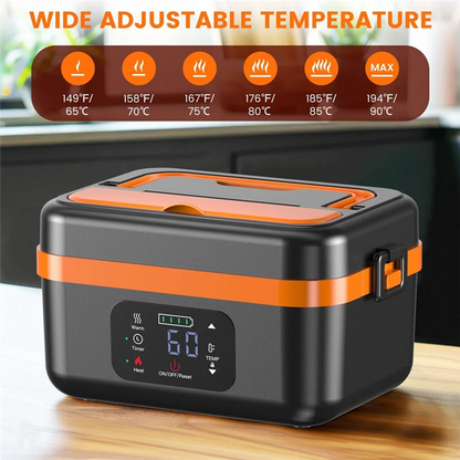 Cordless Rechargeable Self-Heating Lunch Box.