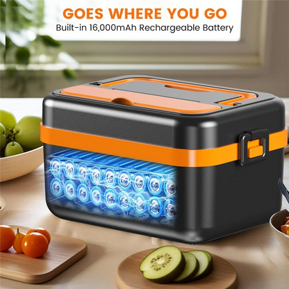 Cordless Rechargeable Self-Heating Lunch Box.