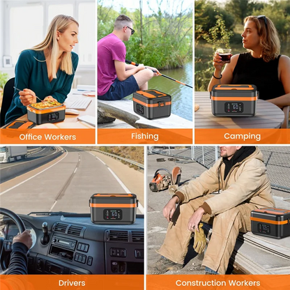 Cordless Rechargeable Self-Heating Lunch Box.