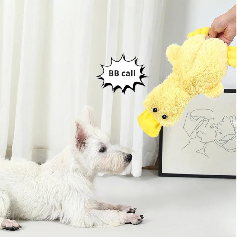 Interactive Yellow Duck Dog Plush Toy